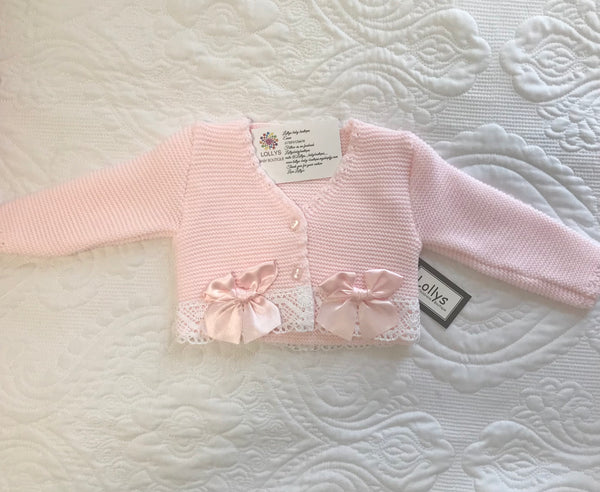 Baby girls lace trim cardigan