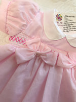Baby girls smocked bow dress knickers and headband set