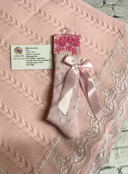 Baby girls long bow socks