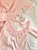 Baby girls frilly and lace chest babygrow