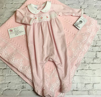 Baby girls magnolia spotted babygrow