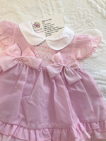 Baby girls smock dress knickers and headband set