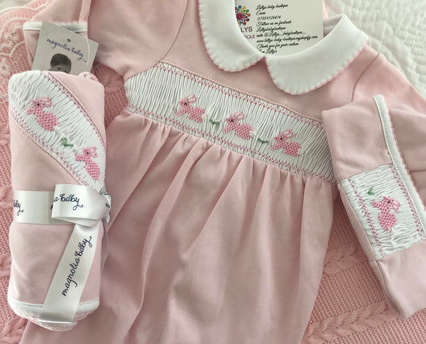 Baby girls smocking Magnolia sets