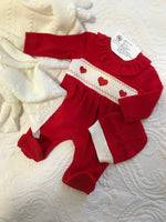Baby girls smocking frilled collared babygrow small fitting