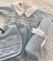 Baby boys magnolia smocking hospital set