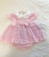 Baby girls smock dress knickers and headband set