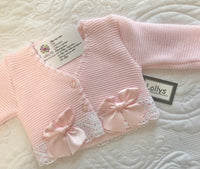 Baby girls lace trim cardigan