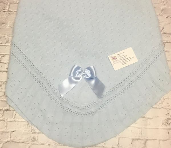 Baby boys baby girls   box pleated trimmed shawl