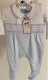 Baby boys smocked collared babygrow