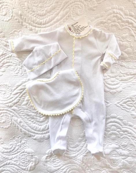 Babygrow hat and bib hospital set baby girl baby boy