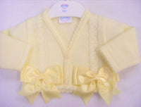 Baby girls lemon bow cardigan