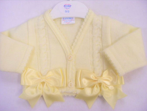 Baby girls lemon bow cardigan
