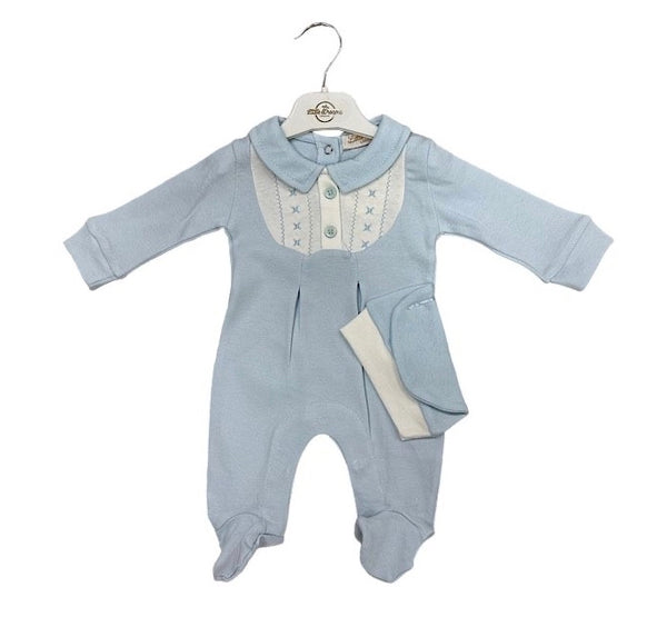 Baby boys Tuxedo sleep suit and hat small fitting