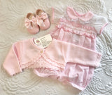 Baby girls pink slotted romper
