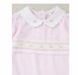 Baby girls valour smocked collared babygrow