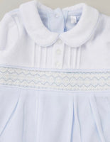 Baby boys smocked collared babygrow