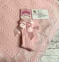 Baby girls long knee sock bow on side