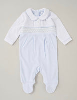 Baby boys smocked collared babygrow