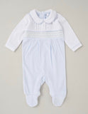 Baby boys smocked collared babygrow