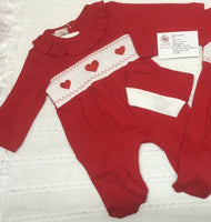 Baby boys smocked collared babygrow small fit