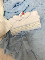 Baby boys smocked collared babygrow