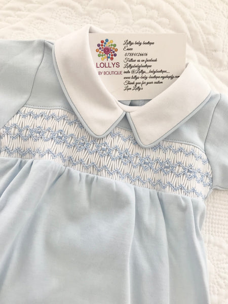 Baby boys magnolia smocking hospital set