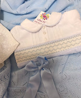 Baby boys smocked collared babygrow