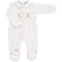 Baby girls Nursery bears smocked footsie