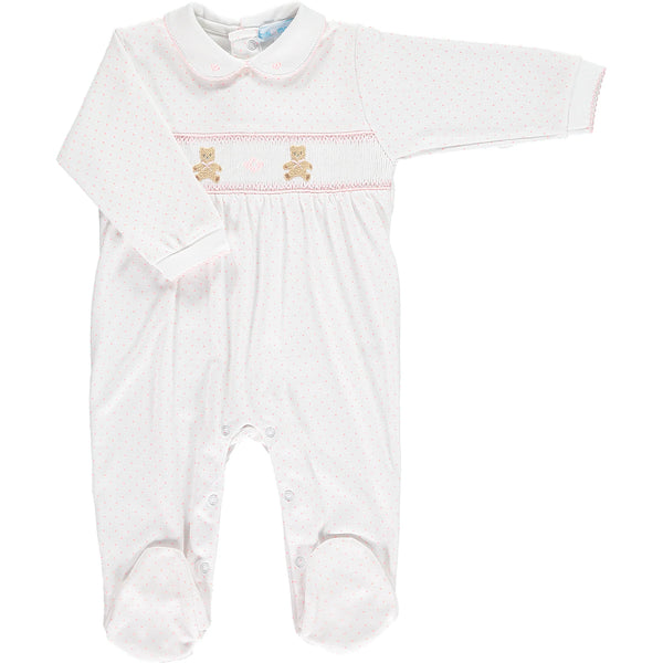 Baby girls Nursery bears smocked footsie