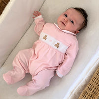 Baby girls Nursery bears smocked footsie
