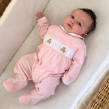 Baby girls Nursery bears smocked footsie