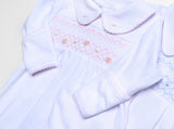 Baby girls smock babygrow and hat set Magnolia