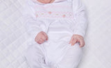 Baby girls smock babygrow and hat set Magnolia
