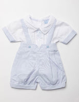 Baby boys rock a bye stripe dungaree set