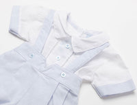 Baby boys rock a bye stripe dungaree set