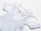 Baby boys rock a bye stripe dungaree set
