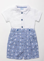 Baby boys shirt and sailboat shorts set