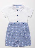 Baby boys shirt and sailboat shorts set