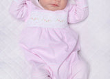 Baby girls Magnolia Candy strip smocked babygrow and bib set