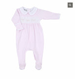 Baby girls Magnolia Candy strip smocked babygrow and bib set