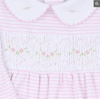 Baby girls Magnolia Candy strip smocked babygrow and bib set