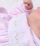 Baby girls Magnolia Candy strip smocked babygrow and bib set