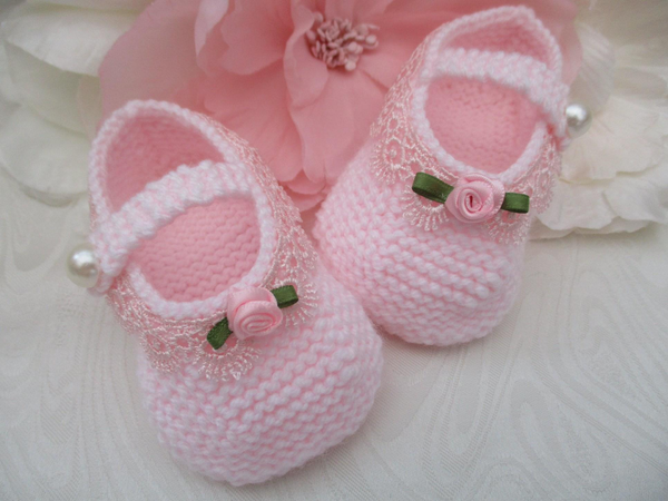 Lace & rose bud slippers girls Tinkerbell