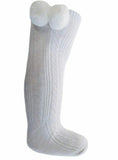 Baby boys baby girls White Pom Pom socks