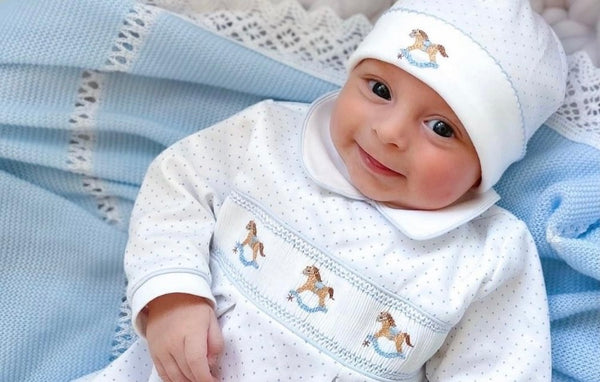 Baby. Boys mini la mode smocked footsie