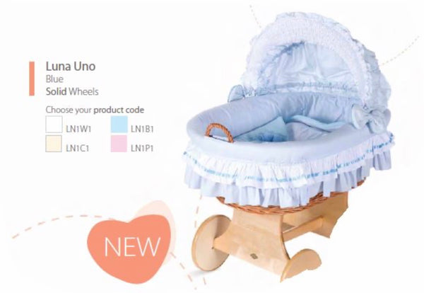 Luna uno blue snuggle pod bumper hood & mattress Cot
