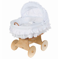 Luno uno white snuggle pod bumper mattress and hood cot