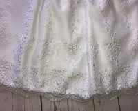Baby girls Day christening gown with bonnet .