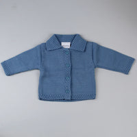 Baby boy cardigan with fancy edging detail