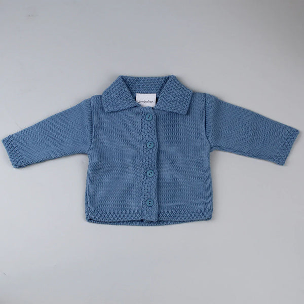Baby boy cardigan with fancy edging detail